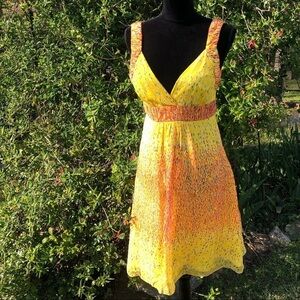 Morrell Maxie Yellow & Orange Silk Summer Dress